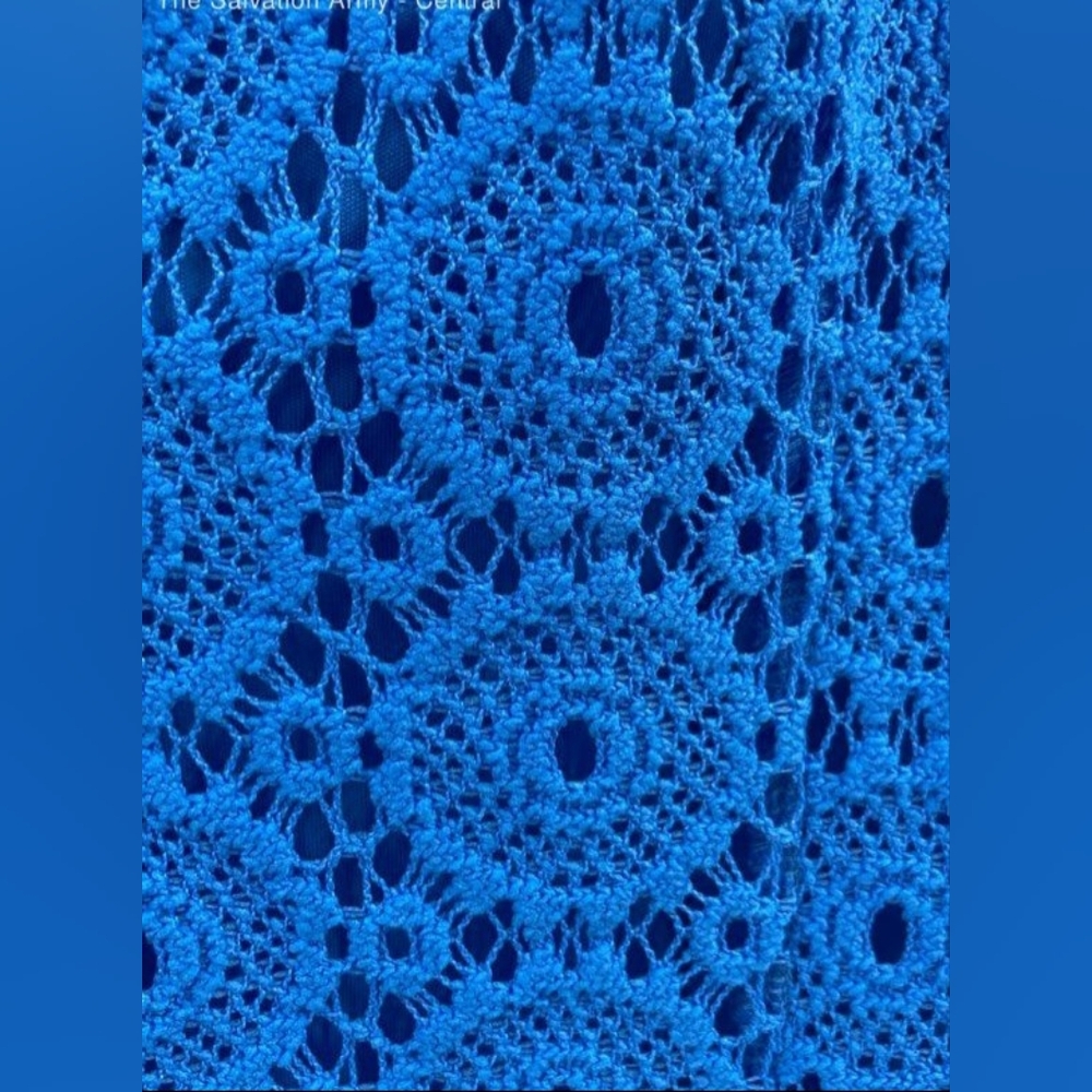 Lilly Pulitzer Designer Blue Sheath Mini Lace Dress Mock Neck Small - Picture 3 of 6